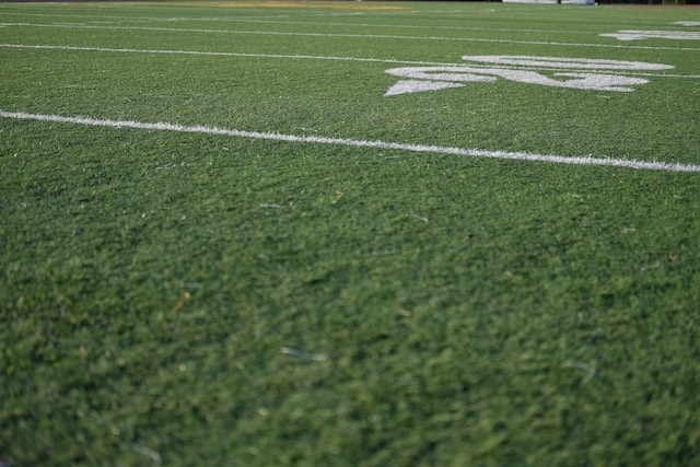 fake grass on the field