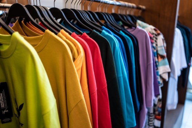 colorful clothes on rack